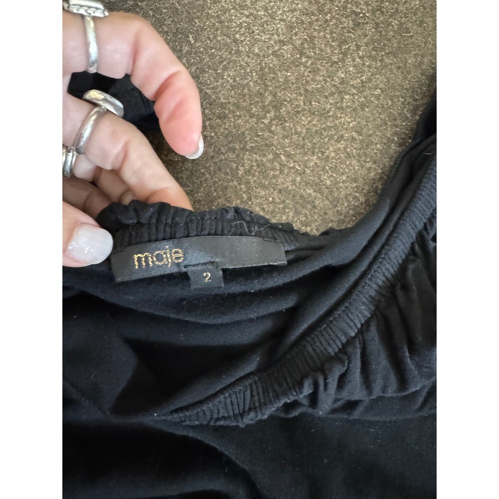 Maje Cowlneck Ruffle Top bodysuit - Picture 4 of 4